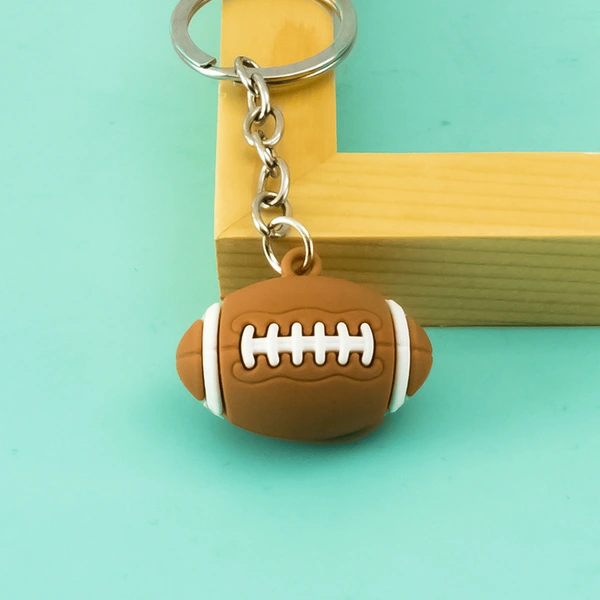 Soft PVC Keychain 3D Rubber Football Basketball Volleyball Key Chain
