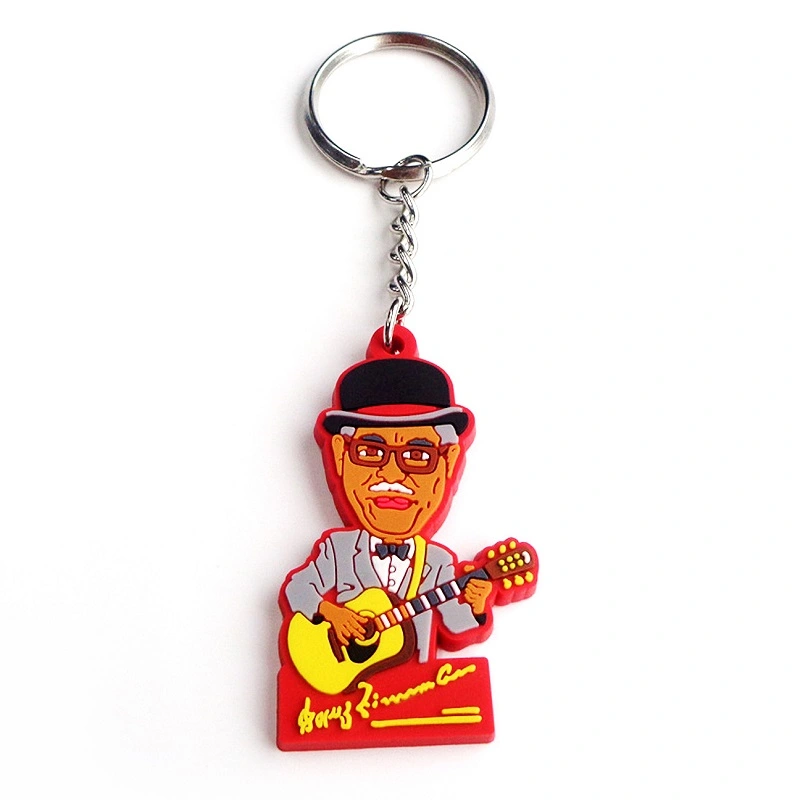 OEM 2D Logo Custom Silicone Rubber Keyring 3D Cute Soft PVC Keychains