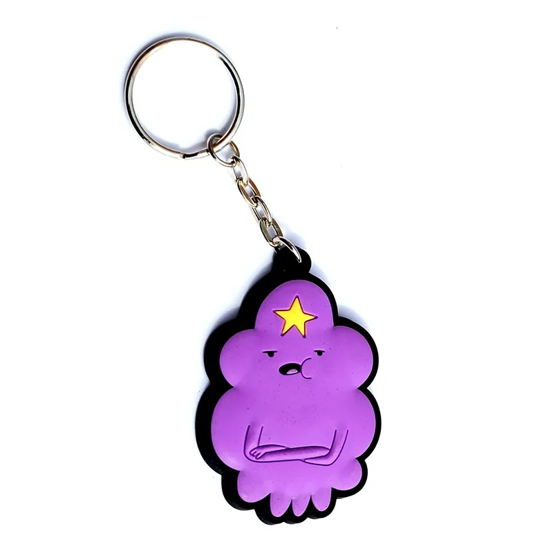OEM 2D Logo Custom Silicone Rubber Keyring 3D Cute Soft PVC Keychains
