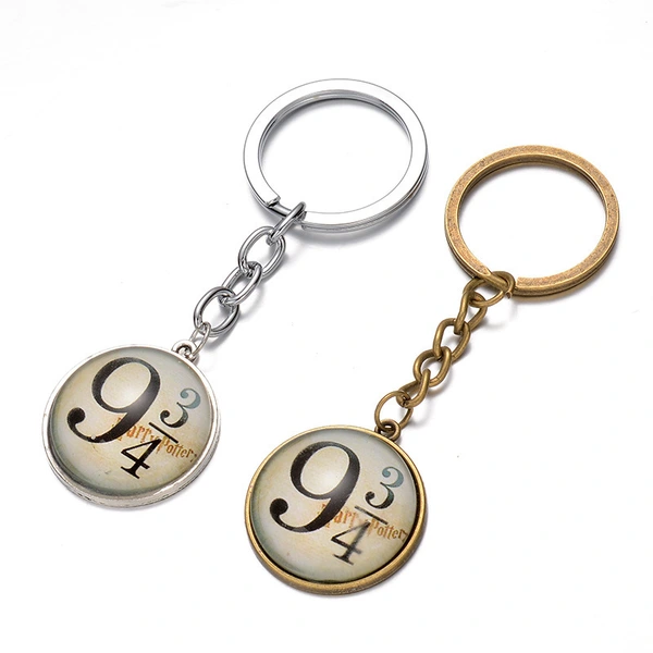Single/Double Side Custom Round Glass Promotional Keychain