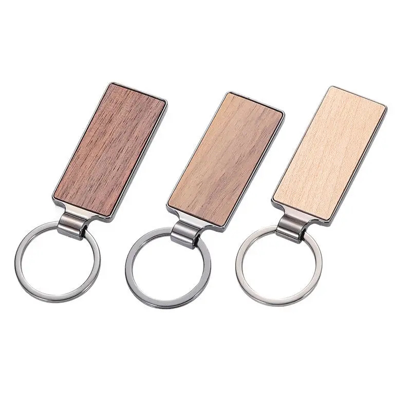 Custom Wooden Laser Logo Engrave Wood Keychain Promotion Gift