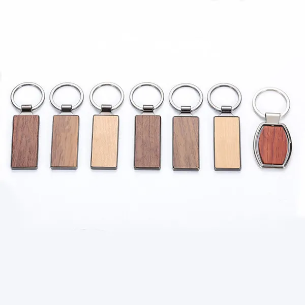 Custom Wooden Laser Logo Engrave Wood Keychain Promotion Gift