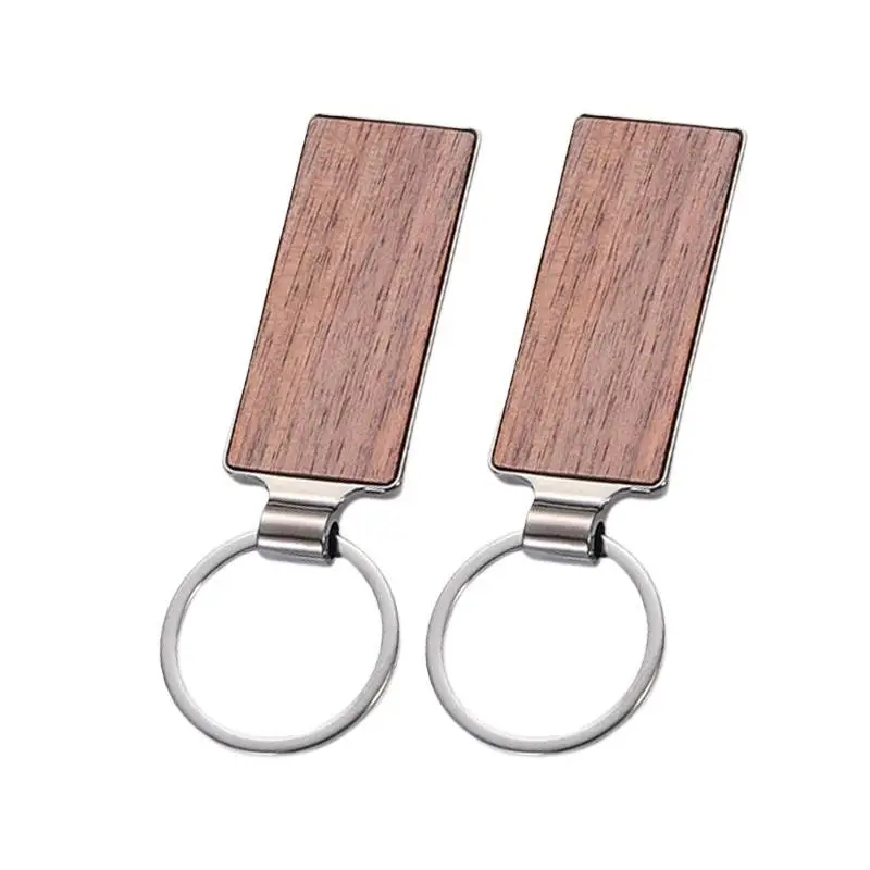 Custom Wooden Laser Logo Engrave Wood Keychain Promotion Gift