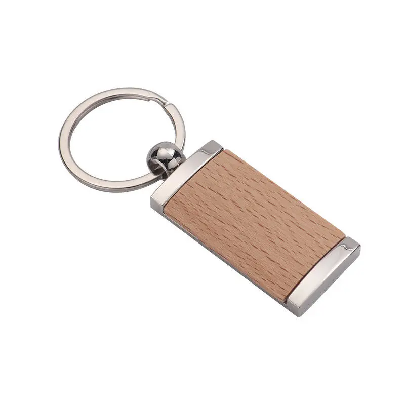 Custom Wooden Laser Logo Engrave Wood Keychain Promotion Gift