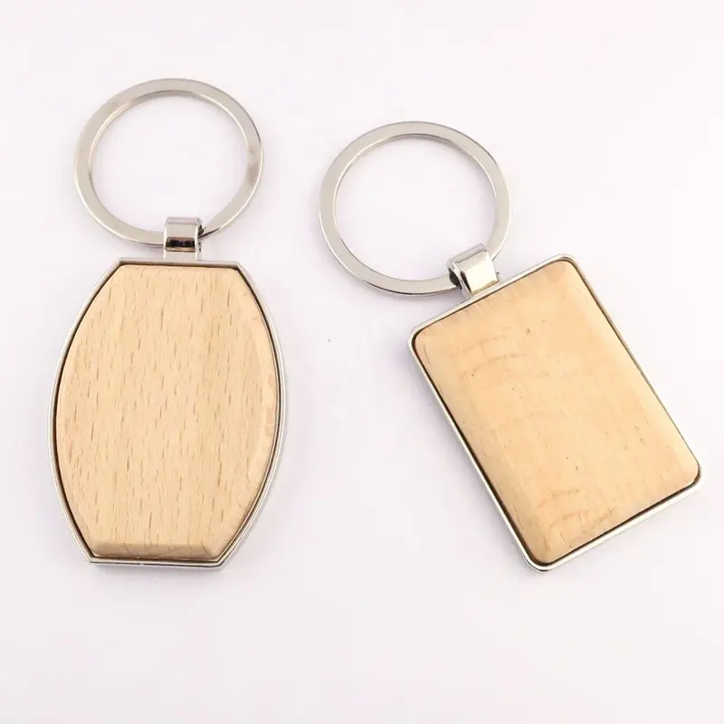 Blank Wooden Key Chains Wood Keychain with Laser Engraving Logo