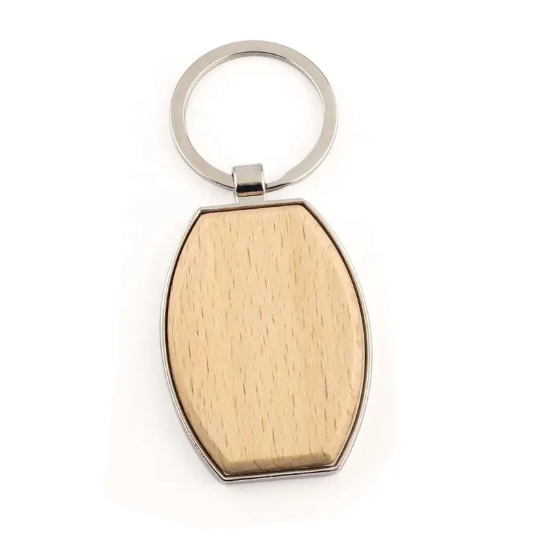 Blank Wooden Key Chains Wood Keychain with Laser Engraving Logo