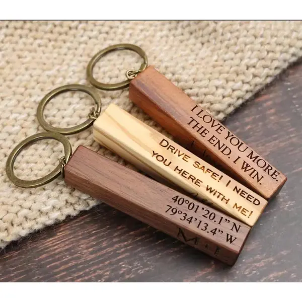 Custom DIY Gifts Handmade Keychain Wooden Key Tag