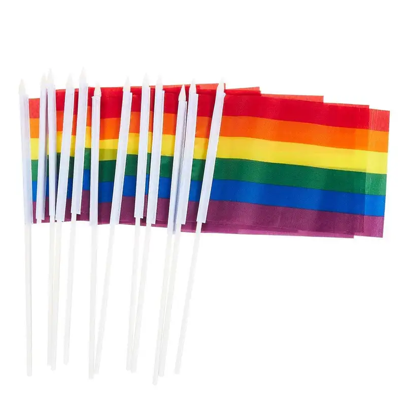 Waving Flags 14X21cm Gay Pride LGBT Rainbow Hand Flag
