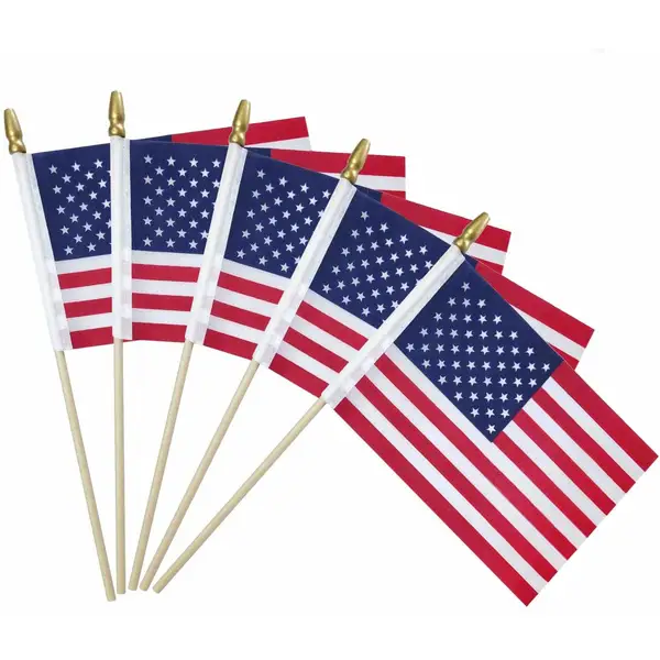 4x6 Inches Hand Waving US American Flag Polyester Custom Shaking Flag