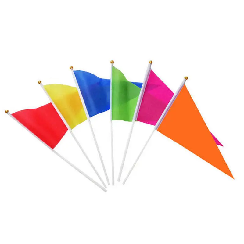 Triangle Shape Customized Logo Flag Waving Mini Hand Flag Wholesale
