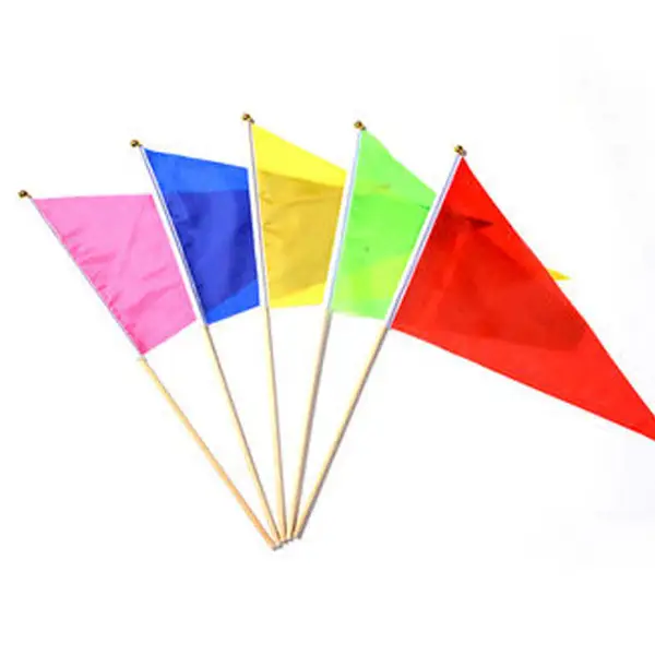Triangle Shape Customized Logo Flag Waving Mini Hand Flag Wholesale