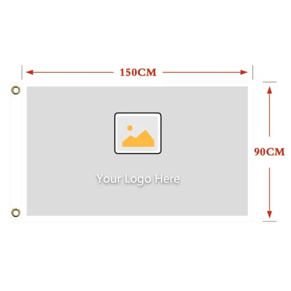 Custom Size Logo Printed Polyester Flag For Advertising Decoration