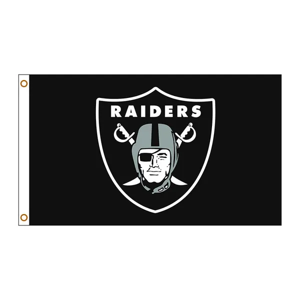 Custom Polyester Digital Printing 3x5ft NFL Team Oakland Raiders Flag