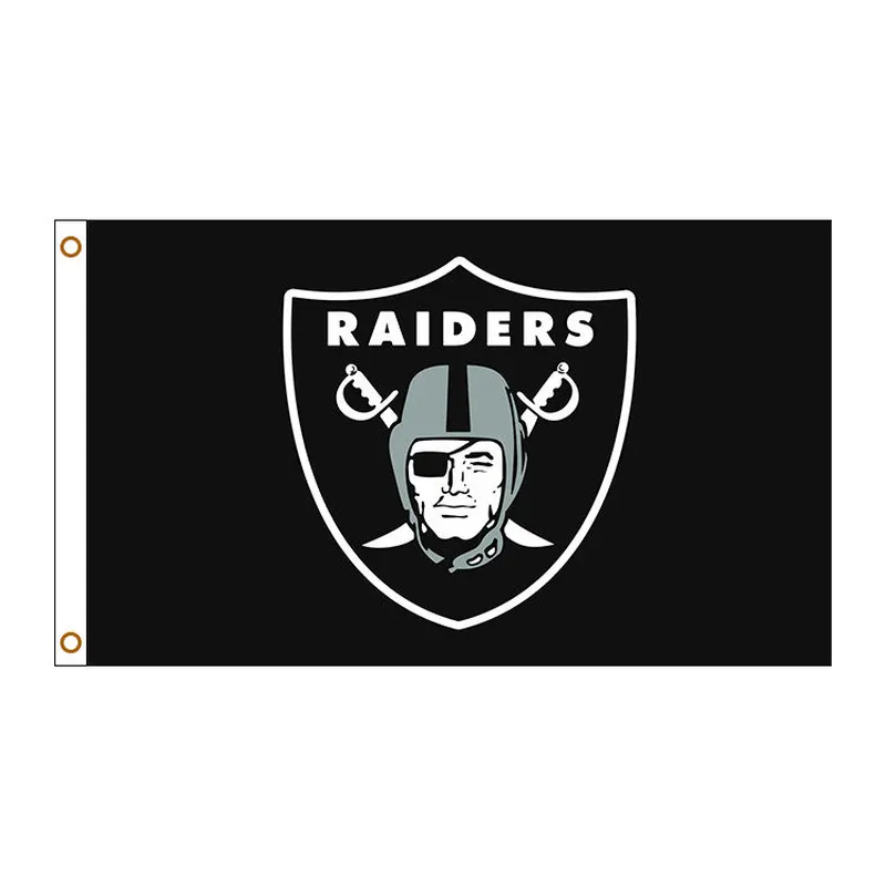 Custom Polyester Digital Printing 3x5ft NFL Team Oakland Raiders Flag