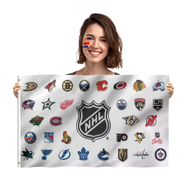 Custom NHL Flag 3*5ft Hockey Sport Fans Celebration Flag Wholesale