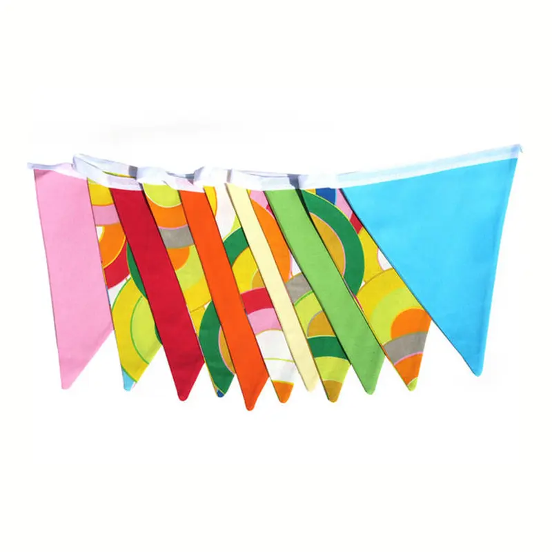 Custom Colorful Triangle Pennant Holiday Party Decoration String Flags