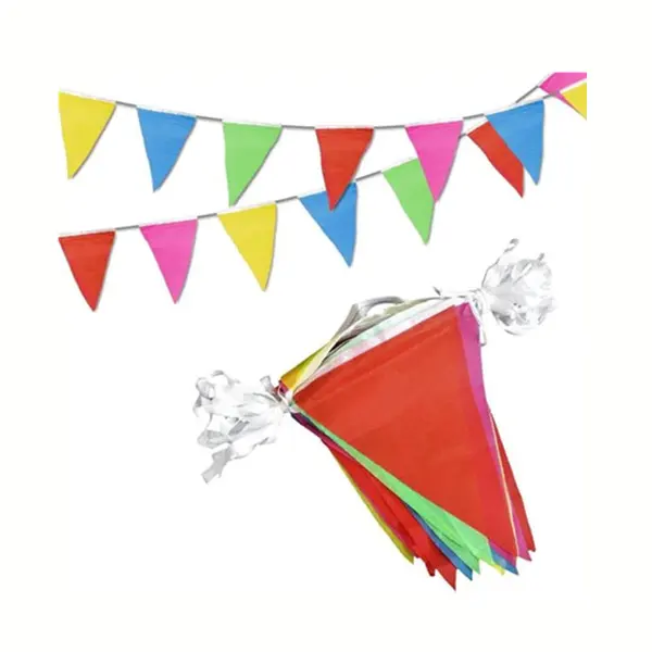 Custom Colorful Triangle Pennant Holiday Party Decoration String Flags