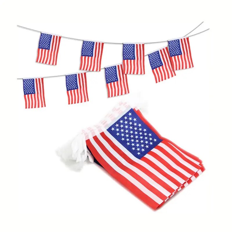 Custom Colorful Triangle Pennant Holiday Party Decoration String Flags