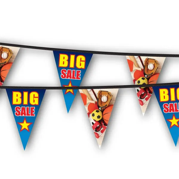 Custom Outdoor Celebration Supermarket Promotions Bunting Flags