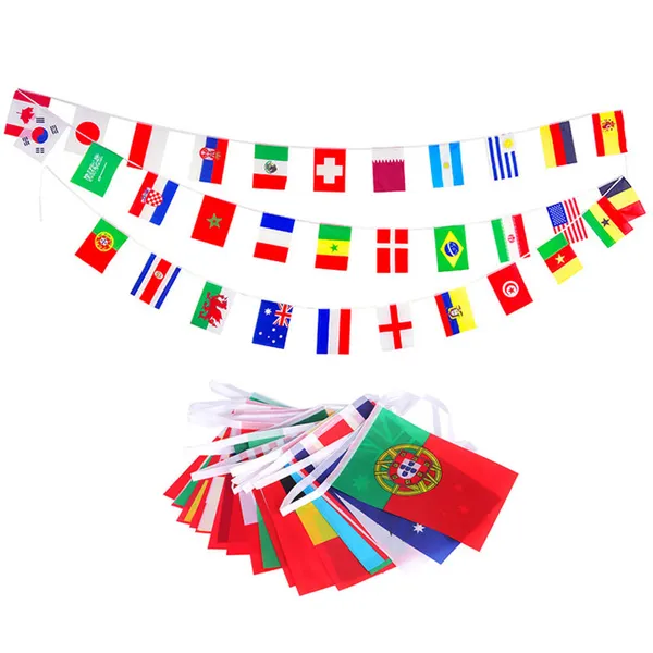 Countries Flags Hanging String Flag for Bar Restaurant Decoration