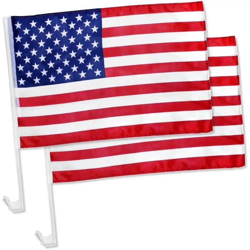 Customized Design Double-side Car Window Flag Frame Mini National Flag