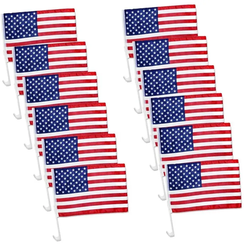 Customized Design Double-side Car Window Flag Frame Mini National Flag