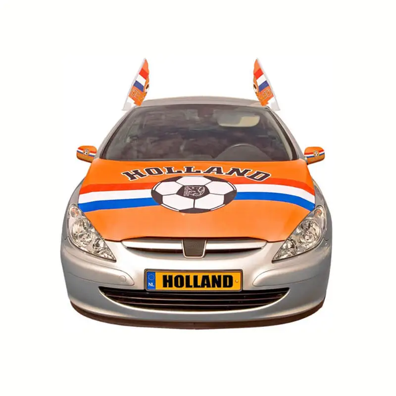 Custom Football Match National Flag Car Engine Hood Cover Flag