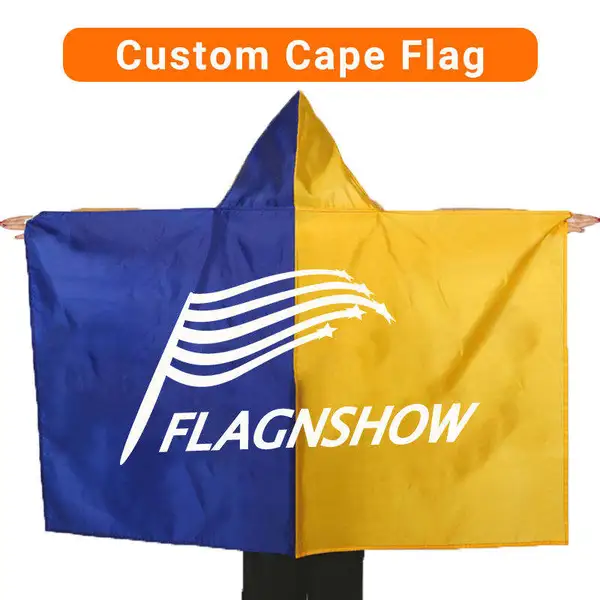 Custom Design Polyester Fans Cheering 3x5 Ft Cape Body Flag