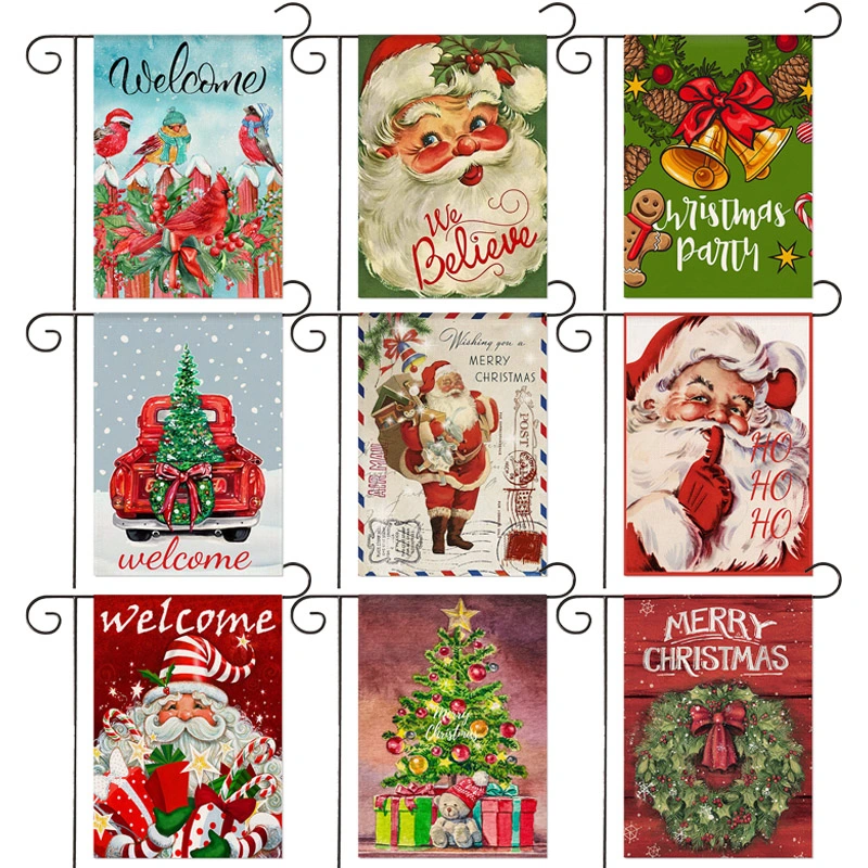 Christmas Garden Flag Santa Gift Garden Decoration Banner 30*45cm