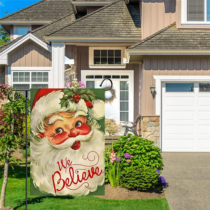 Christmas Garden Flag Santa Gift Garden Decoration Banner 30*45cm