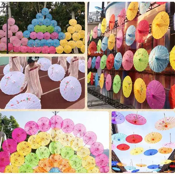 Plain White Chinese Wedding Paper Umbrella Paper Parasols