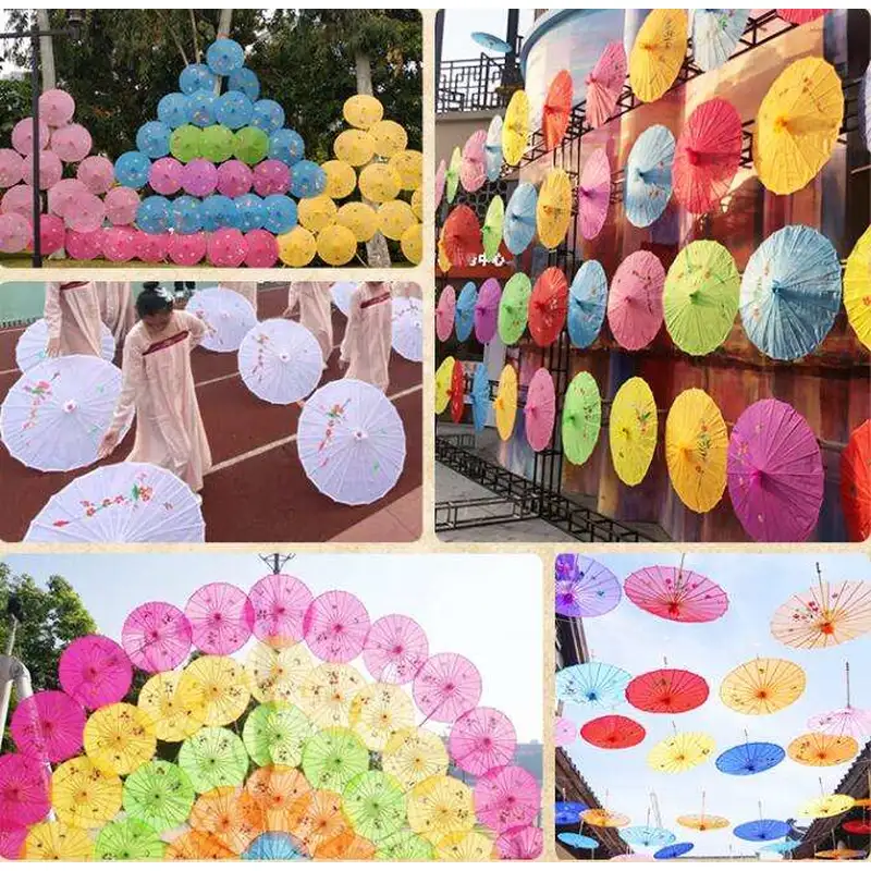 Plain White Chinese Wedding Paper Umbrella Paper Parasols