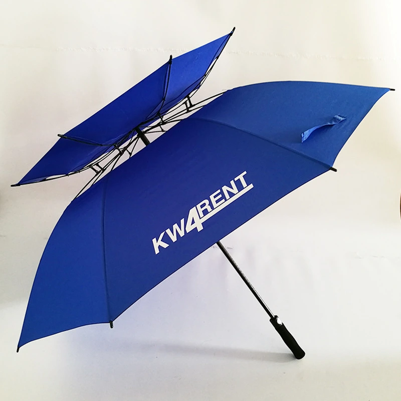 Double Layer Large Golf Umbrella Canopy Vented Windproof Umbrella