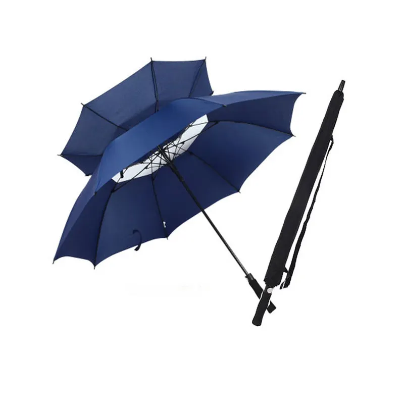 Double Layer Large Golf Umbrella Canopy Vented Windproof Umbrella