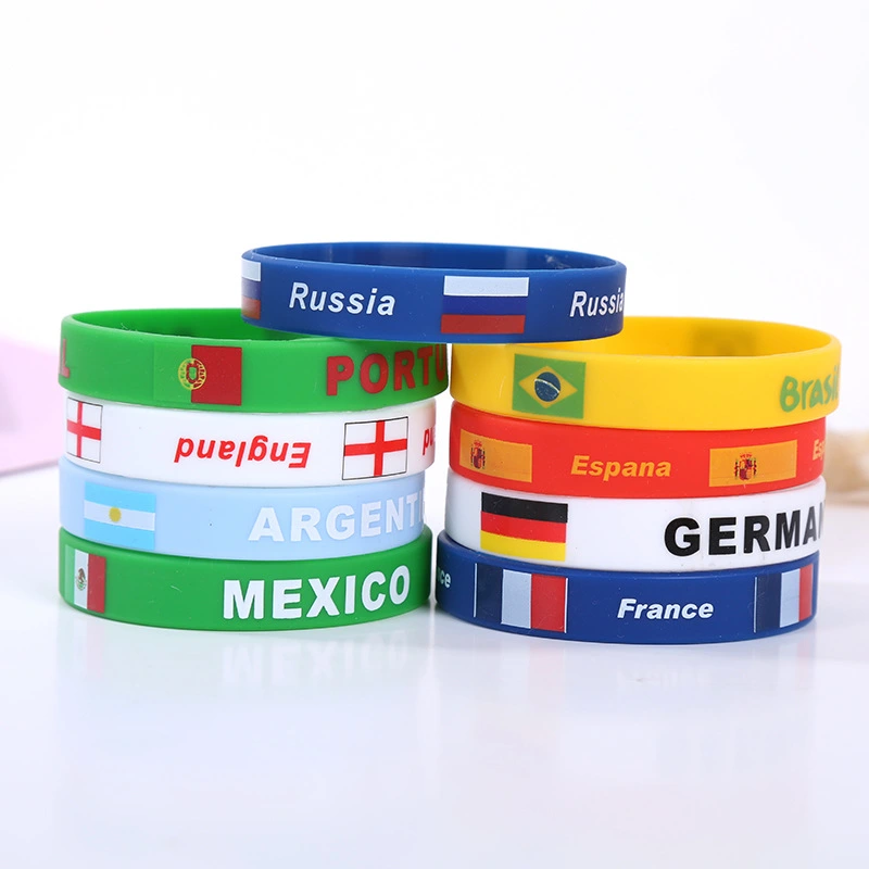 Promotional Sports Events National Flag Silicone Wristband