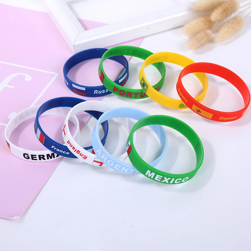 Promotional Sports Events National Flag Silicone Wristband