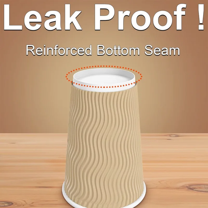 Ripple Double Wall Disposable Office Paper Coffee Cup with Lids