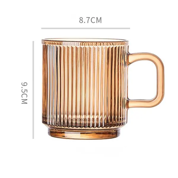 Custom Unique Colored Ripple Cup Glass Coffee Mug with Handle