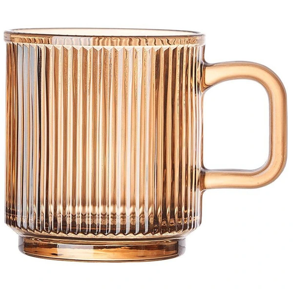 Custom Unique Colored Ripple Cup Glass Coffee Mug with Handle