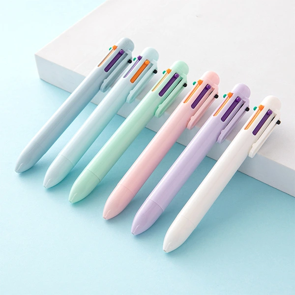Lovely 6 in 1 Colors Ballpoint Pen School Office Writing Supplies