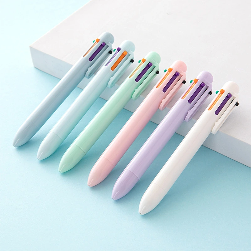 Lovely 6 in 1 Colors Ballpoint Pen School Office Writing Supplies