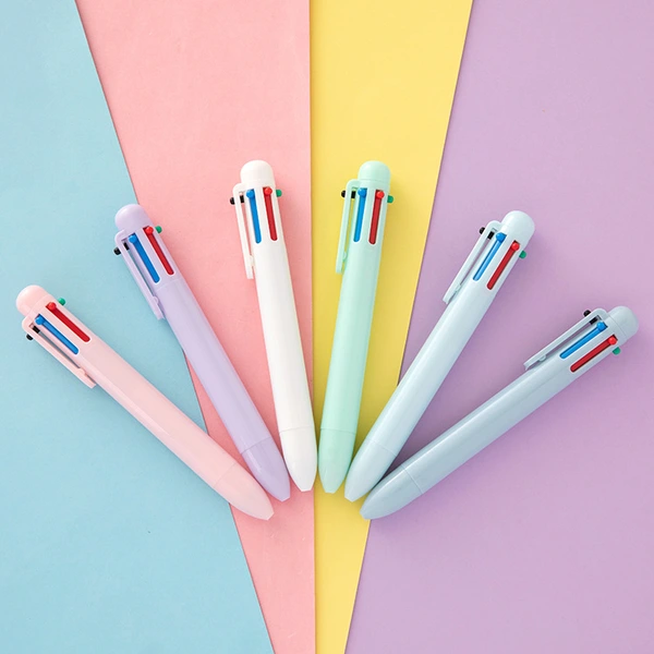 Lovely 6 in 1 Colors Ballpoint Pen School Office Writing Supplies
