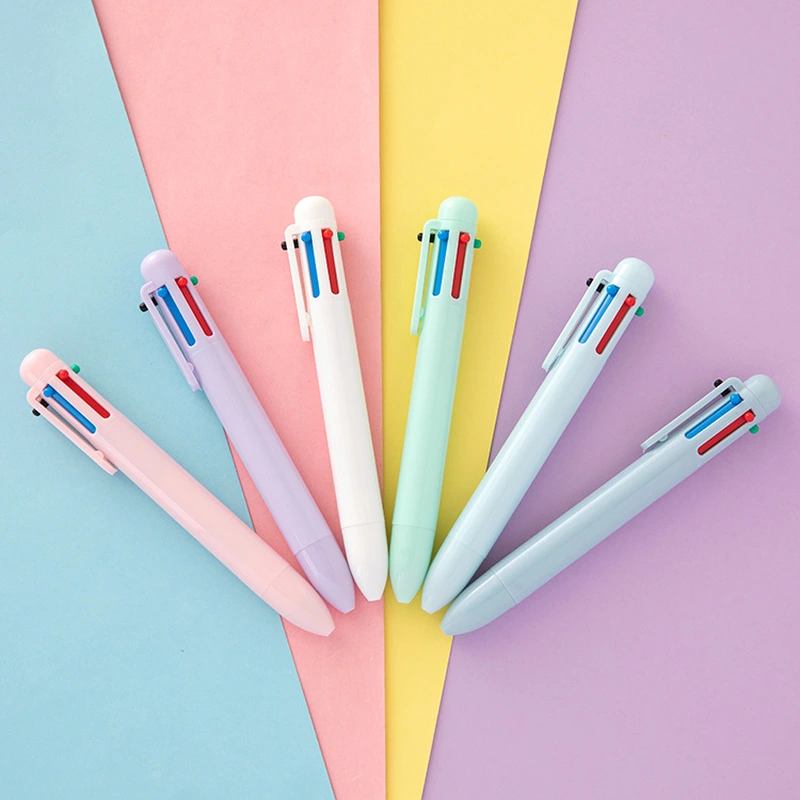 Lovely 6 in 1 Colors Ballpoint Pen School Office Writing Supplies