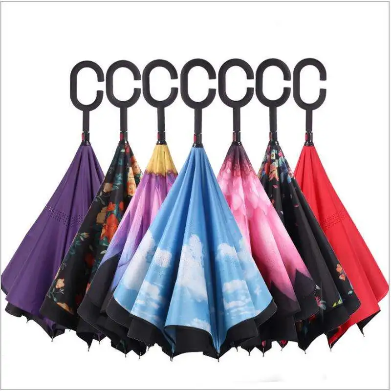Promotional Full Print 23 Inch 8 Panels Manual Open Inverted Umbrella