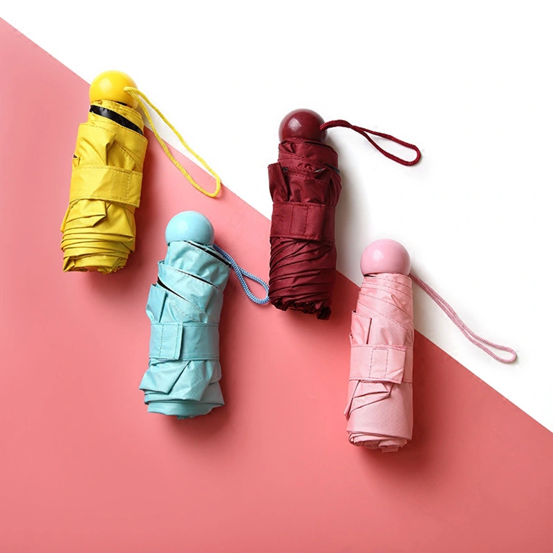 Mini Women Folding Rain Sunshade Umbrella Portable Pill Shape Umbrella