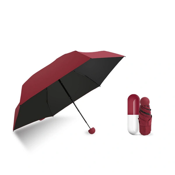 Mini Women Folding Rain Sunshade Umbrella Portable Pill Shape Umbrella