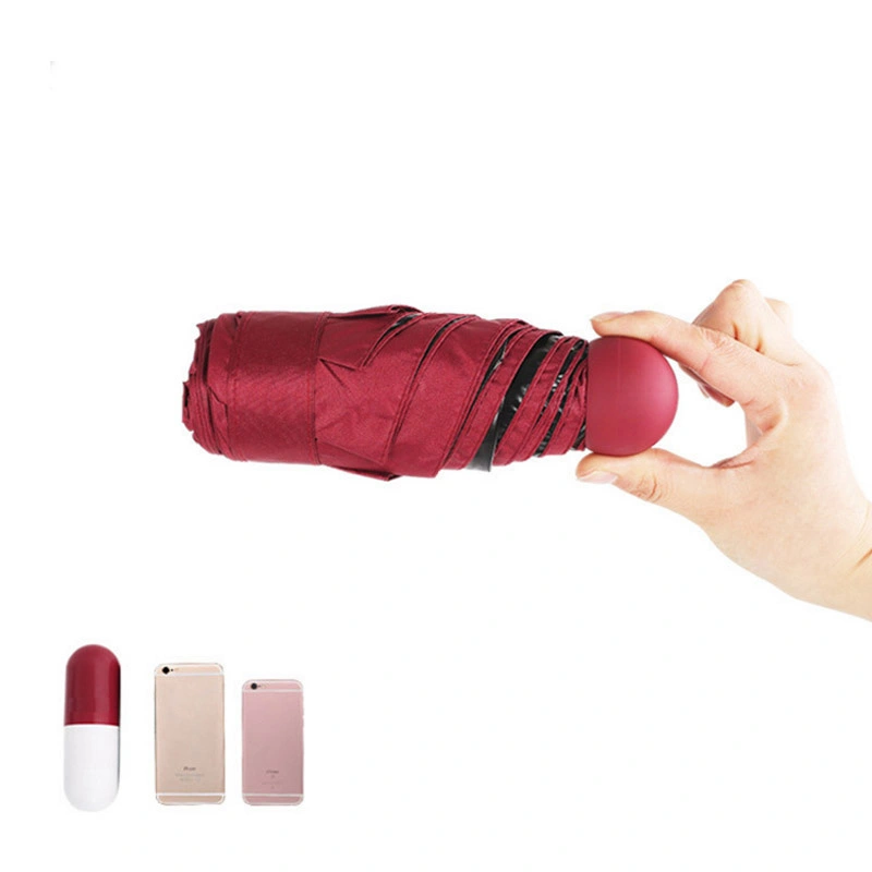 Mini Women Folding Rain Sunshade Umbrella Portable Pill Shape Umbrella
