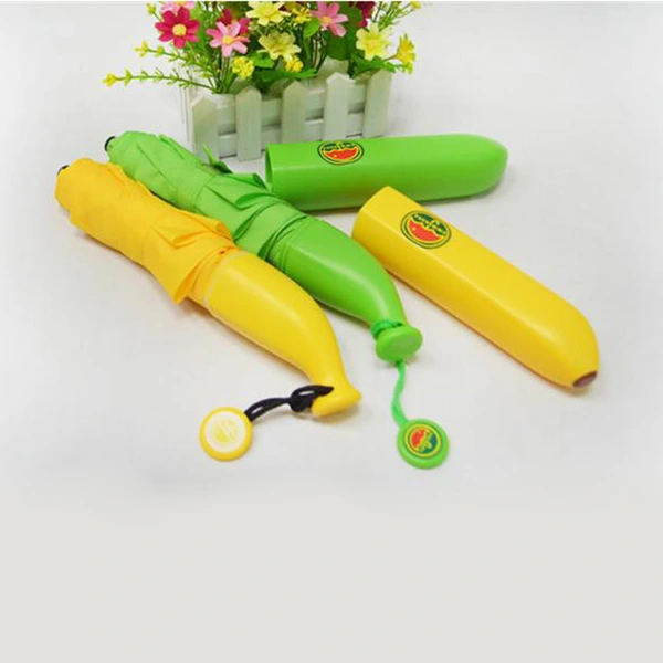 Foldable Windproof Anti-UV Rain Sun Banana Shape Bottle Umbrella