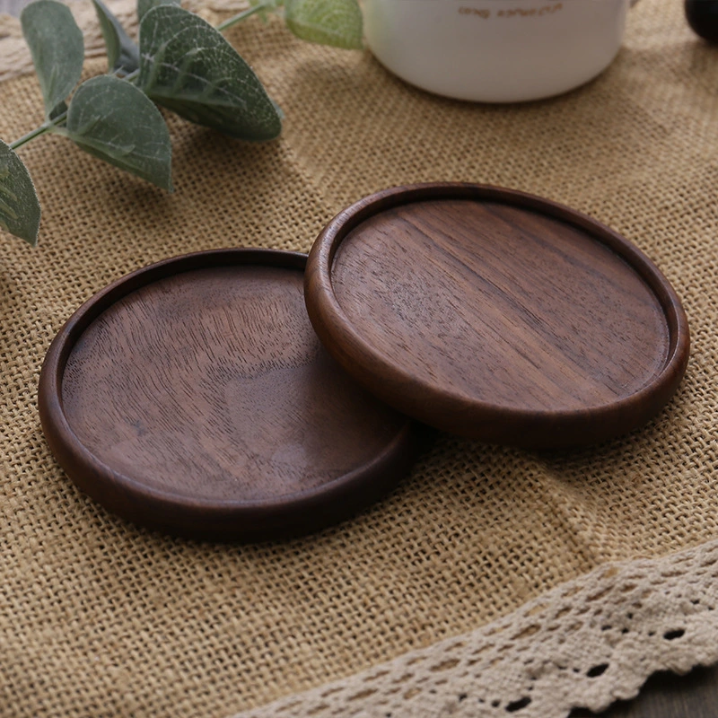 Retro Wooden Coaster Tea Cup Holder Mugs Insulation Tray Pad