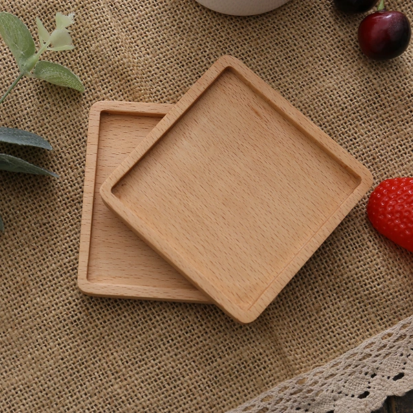 Retro Wooden Coaster Tea Cup Holder Mugs Insulation Tray Pad